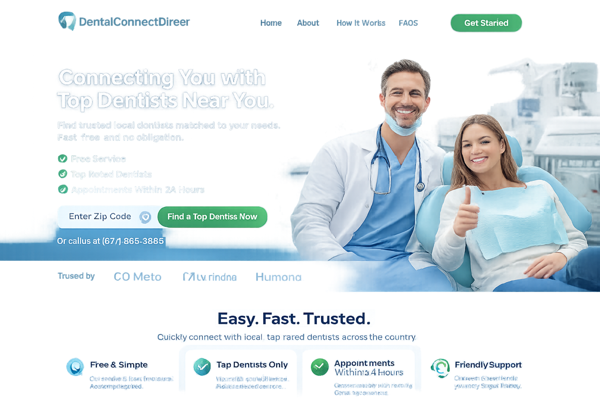 Smiling dental professional with patient in a dental chair